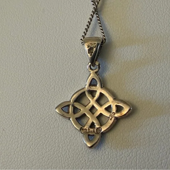 Sterling Silver Celtic Knot Pendant Necklace, 925 Sterling Chain & Pendant, EUC - Picture 8 of 8